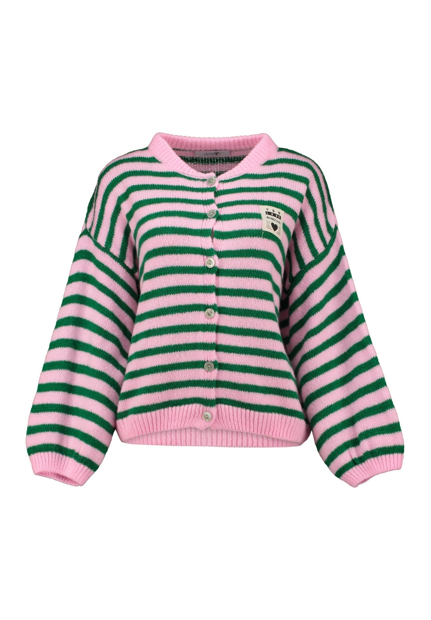 Strickjacke  gestreift Matcha