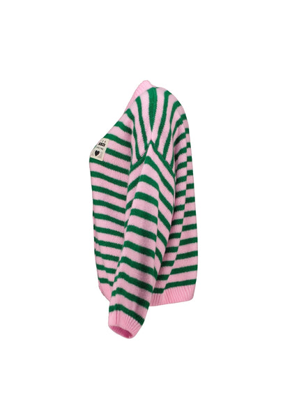 Strickjacke  gestreift Matcha