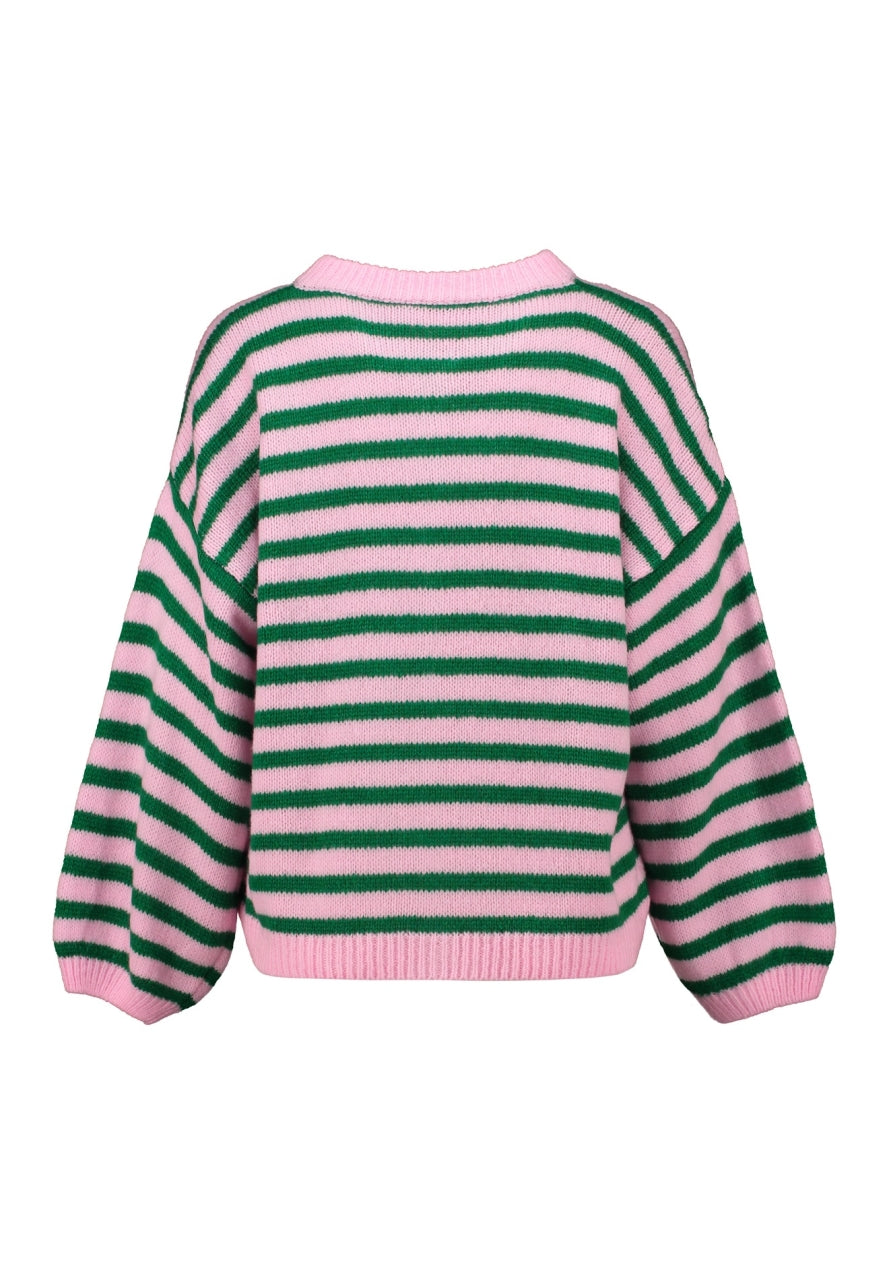 Strickjacke  gestreift Matcha