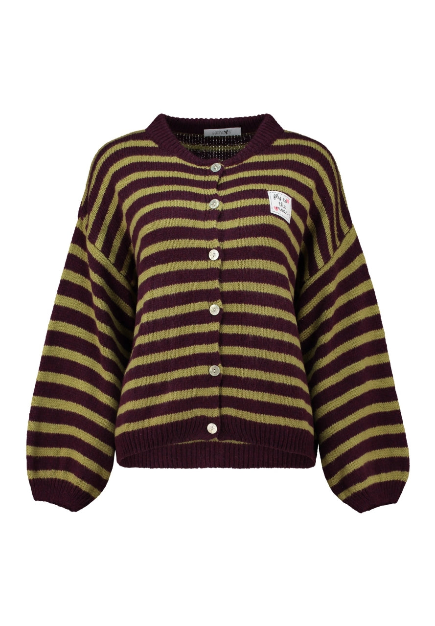 Gestreifte Jacke "fly to the moon"