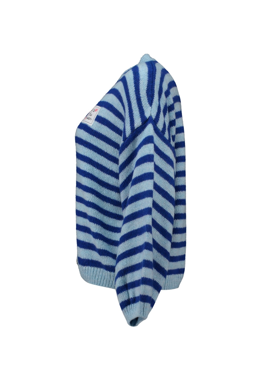Gestreifte Jacke "fly to the moon"