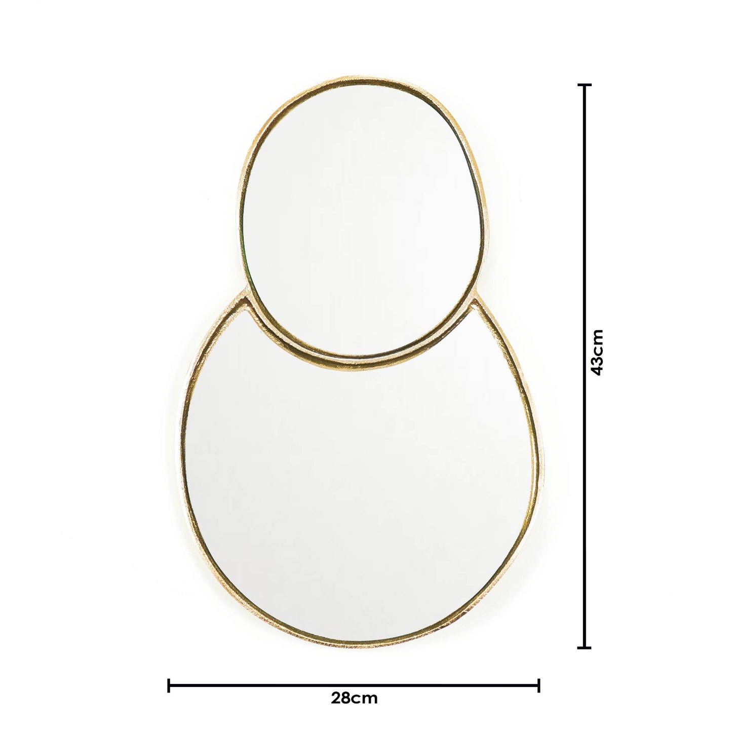 Housevitamin Fuck Perfect Spiegelset, 43 x 28 x 1 cm, goldfarben