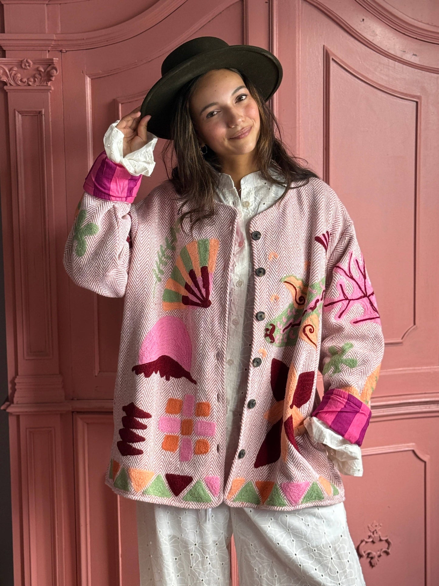 TOUT Tweed-Jacke Fisch: Gestreift