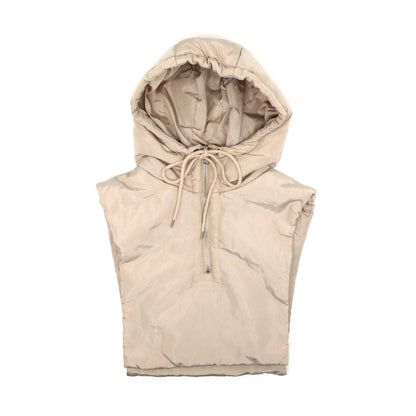 Latzjacke mit Kapuze - lang: Schwarz