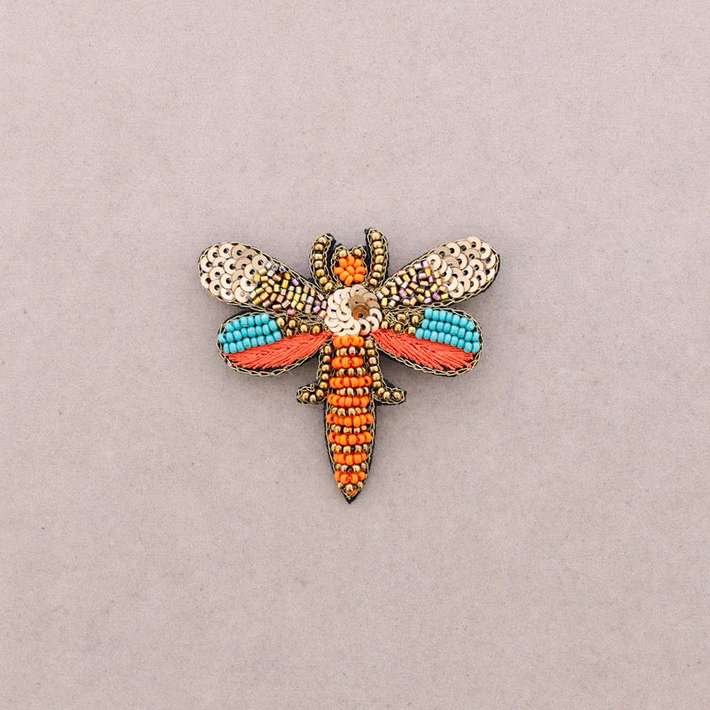 Pailletten-Brosche mit Libellenmotiv: Maulbeere