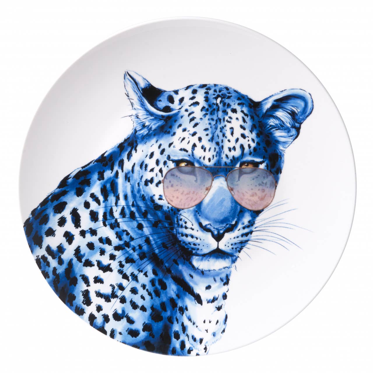 Leoparden-Teller mit Brille XL