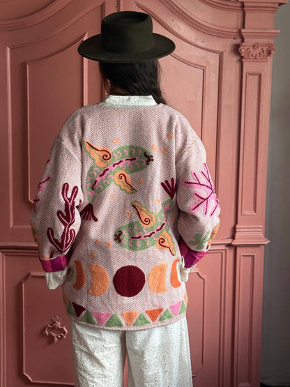 TOUT Tweed-Jacke Fisch: Gestreift