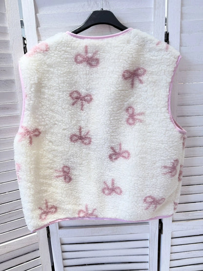 Weste aus flauschigem Material: Rose / TU