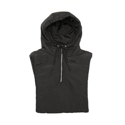 Latzjacke mit Kapuze - lang: Schwarz