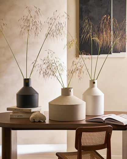 Vase Metal White 24x38cm Weiß