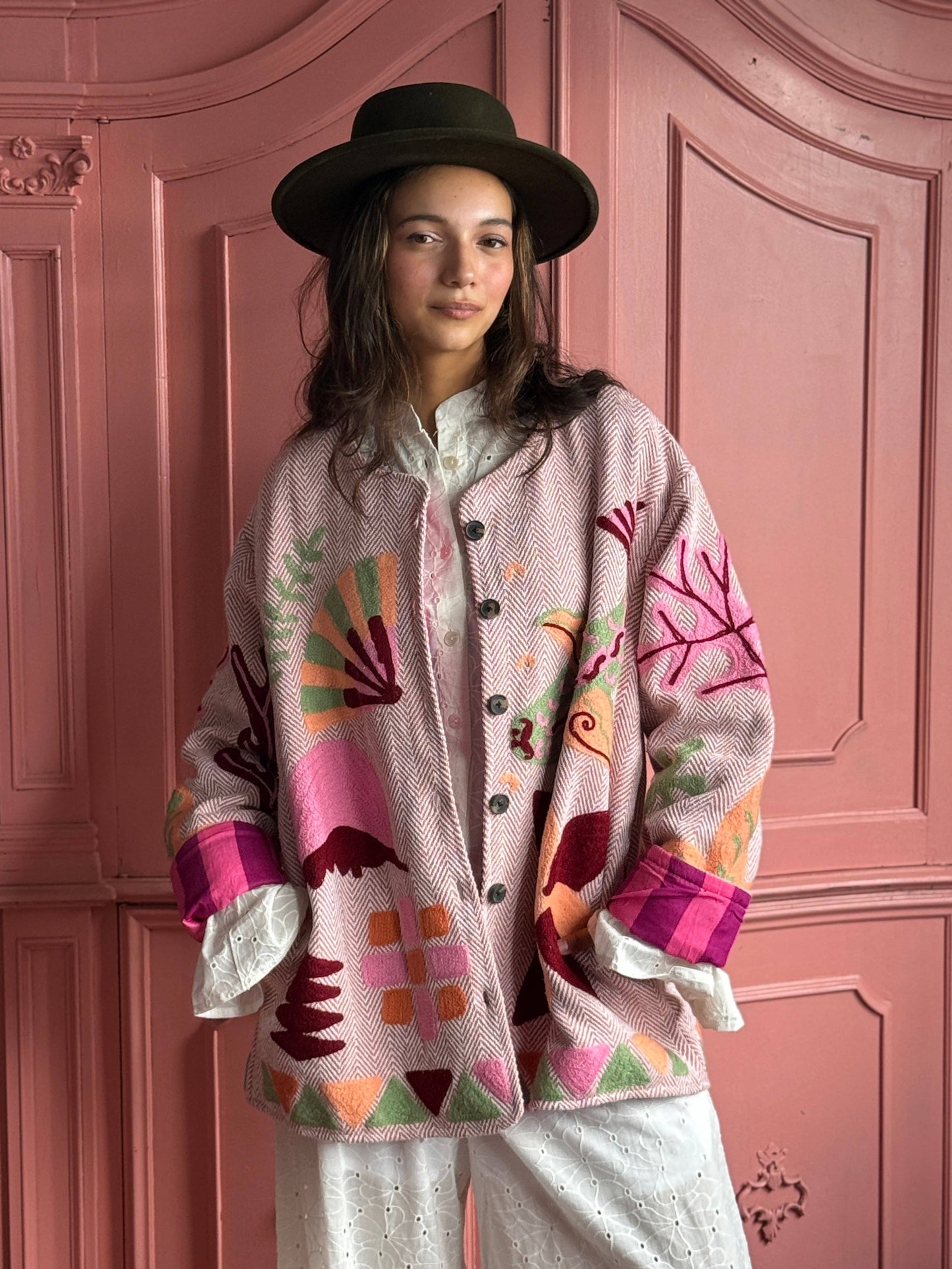 TOUT Tweed-Jacke Fisch: Gestreift