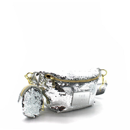 SEQUINS ROBINA Wendetasche mit Glitzer: Gold