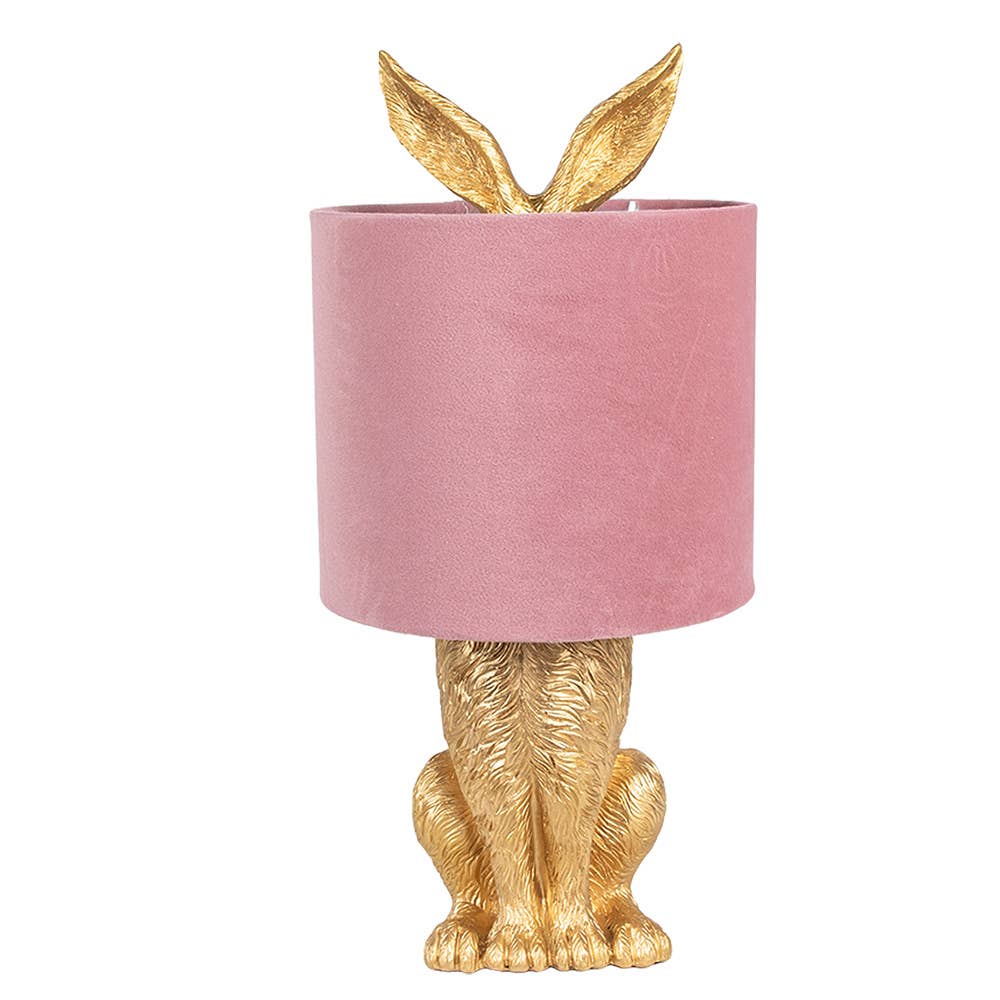 6LMC0099GOVP Tischlampe Rabbit Ø 20x43 cm Goldfarben Rosa