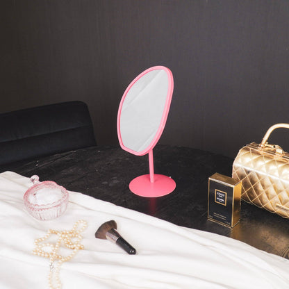 Schminkspiegel - Rund - Rosa - 16,5x12x31,5cm