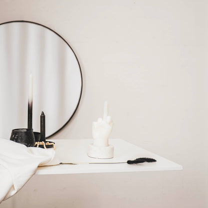 Kerze - Mittelfinger - Wachs - Weiß - 310 Gramm - 10x9x17 cm: White