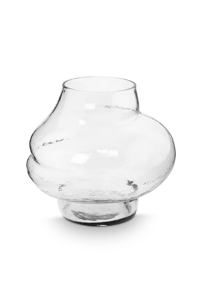 Vase Glass Clear Bubble 27x25cm Transparent