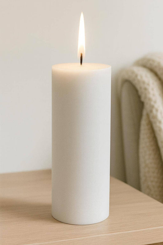 Weiße Sempre rustikale Stumpenkerzen 7x20cm
