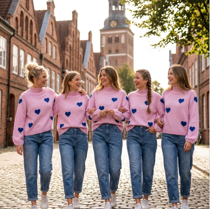 Jeans Herzen Blau