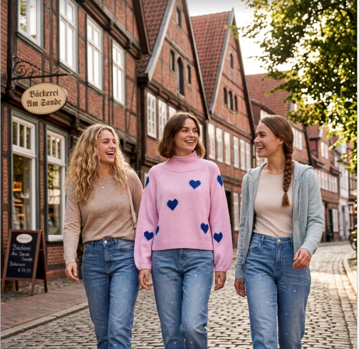 Jeans Herzen Blau