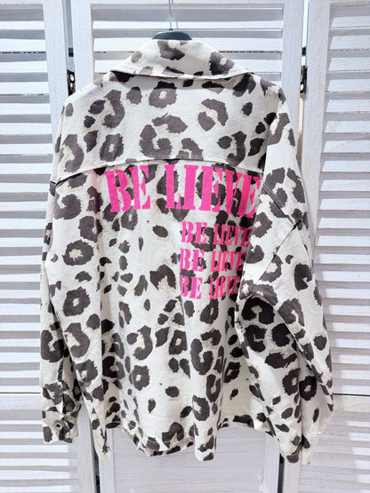 Jacke mit Leopardenmuster: Ecru / SIE