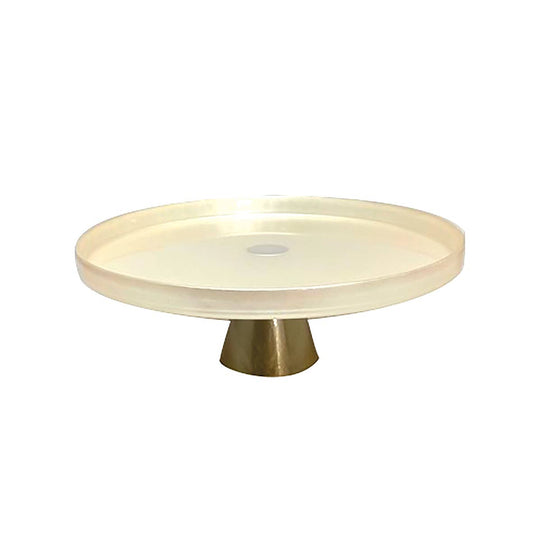Vanilleplatte auf goldenem Fuß H28cm