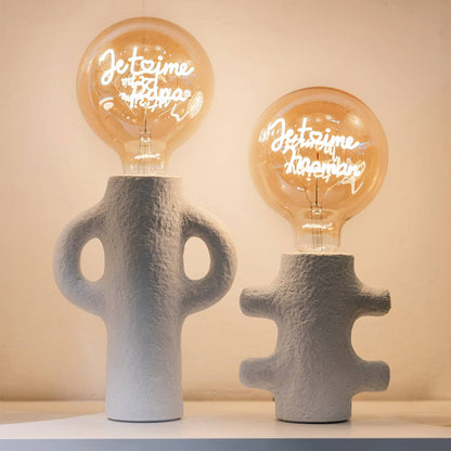 LED-Lampe „Word I Love You Mom“, E27, bernsteinfarben, 12,5 x 18 cm