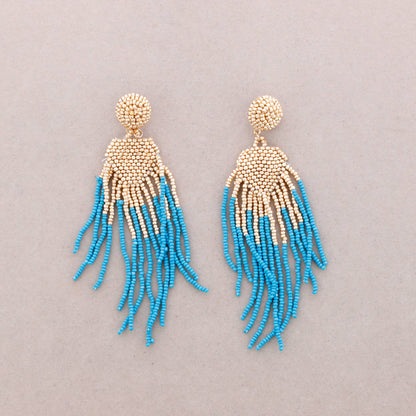 Ethnische Ohrringe Perlen: Fuchsie