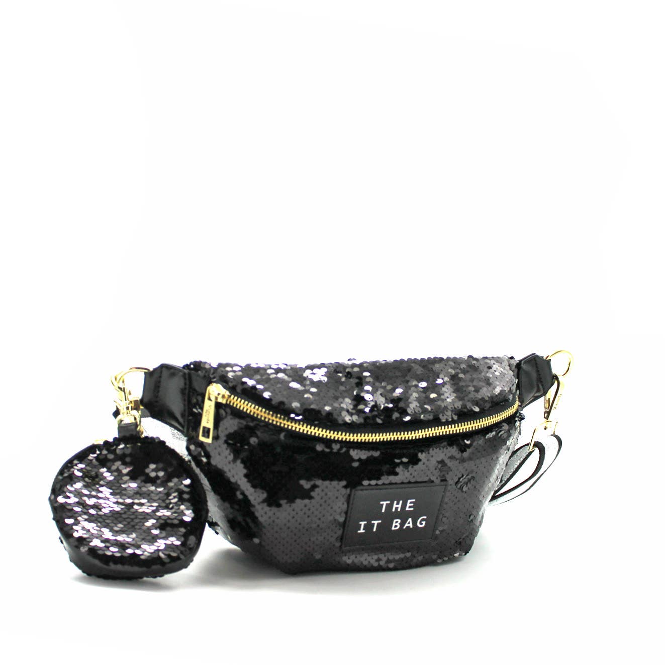 SEQUINS ROBINA Wendetasche mit Glitzer: Silber