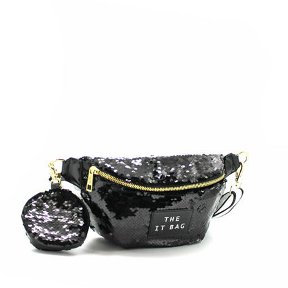 SEQUINS ROBINA Wendetasche mit Glitzer: Gold