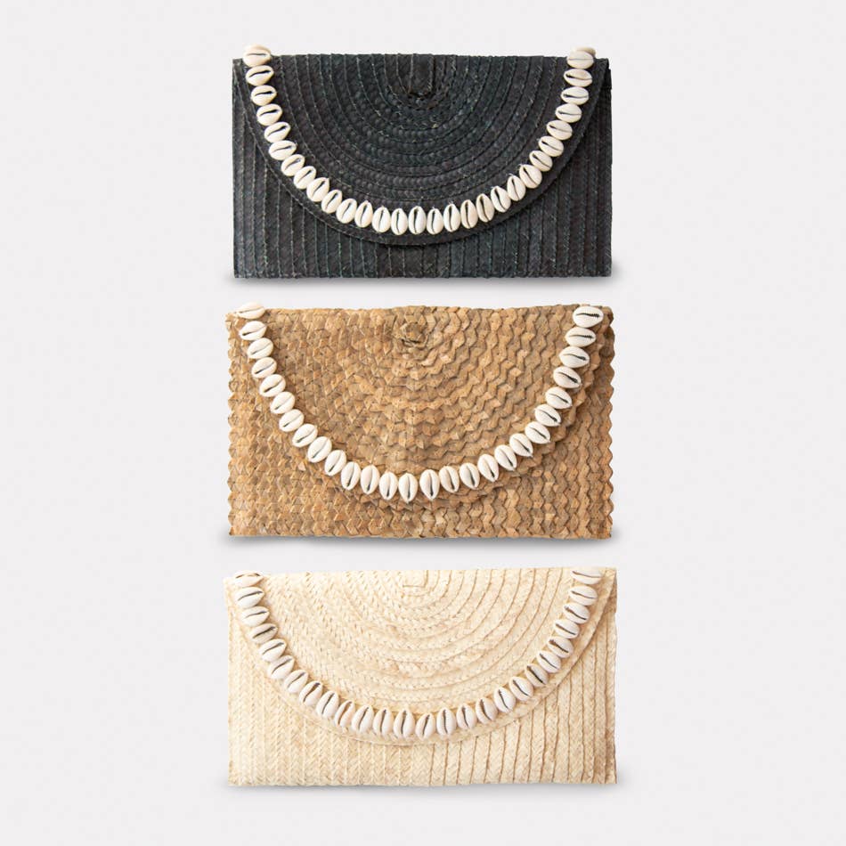 Handtasche aus Palmblättern Gabi: Brown