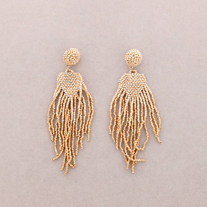 Ethnische Ohrringe Perlen: Fuchsie