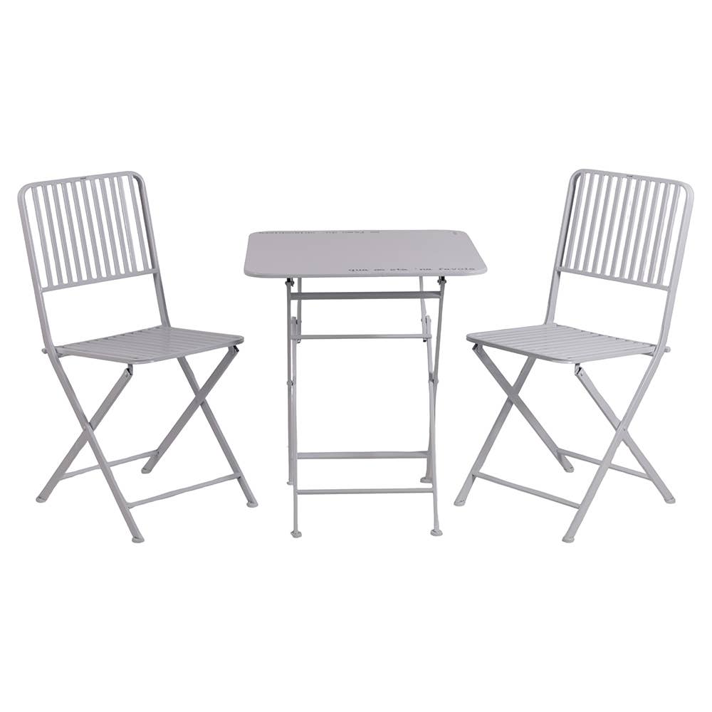 SPQERE SET TISCH MIT STÜHLEN WEISS METALL