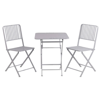 SPQERE SET TISCH MIT STÜHLEN WEISS METALL
