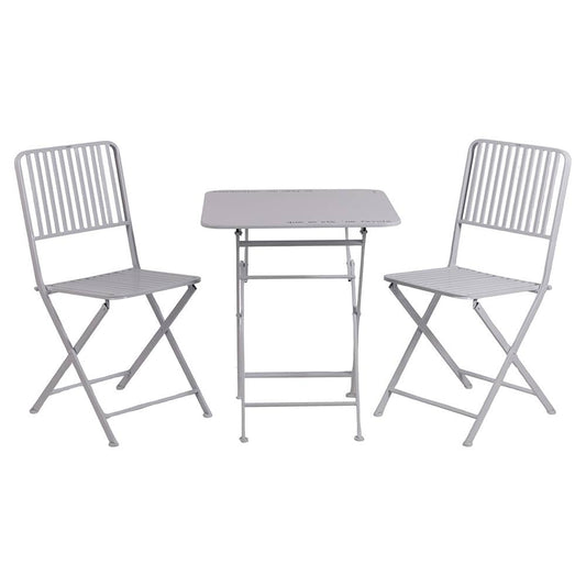 SPQERE SET TISCH MIT STÜHLEN WEISS METALL