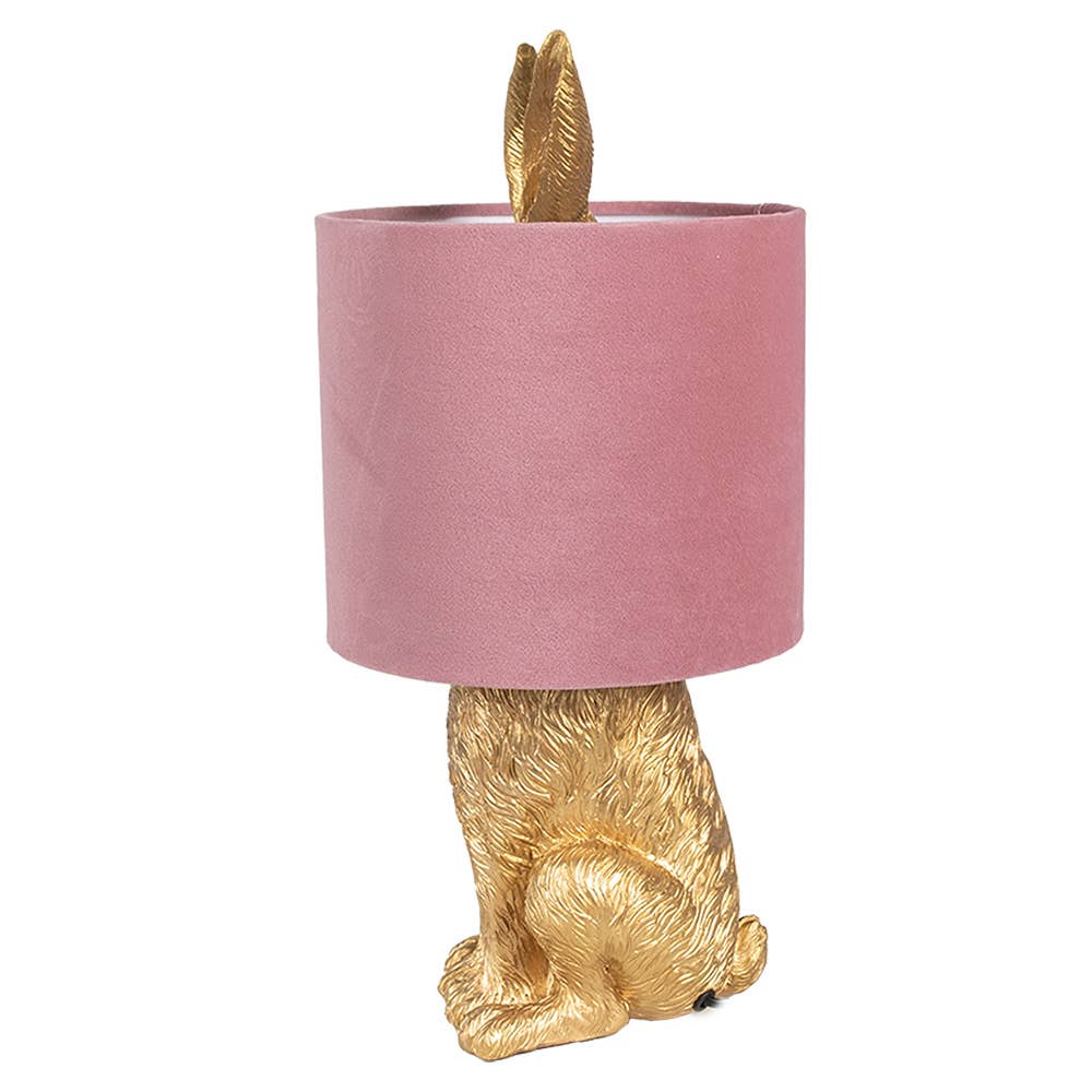 6LMC0099GOVP Tischlampe Rabbit Ø 20x43 cm Goldfarben Rosa