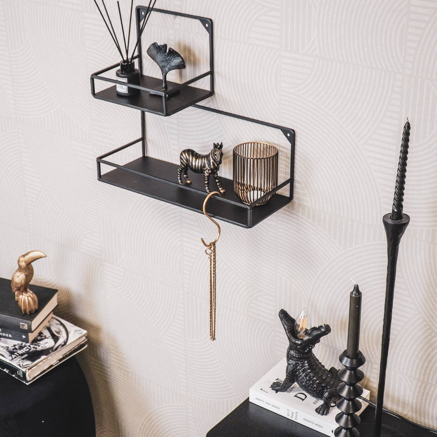 HV S-Haken aus Metall, 11 x 6 x 1 cm, goldfarben