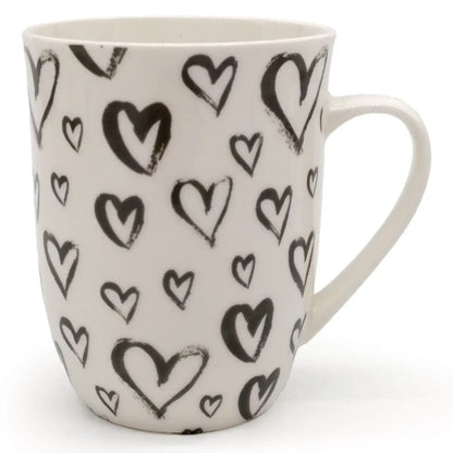Tasse mit Henkel "Herzen" anthrazit