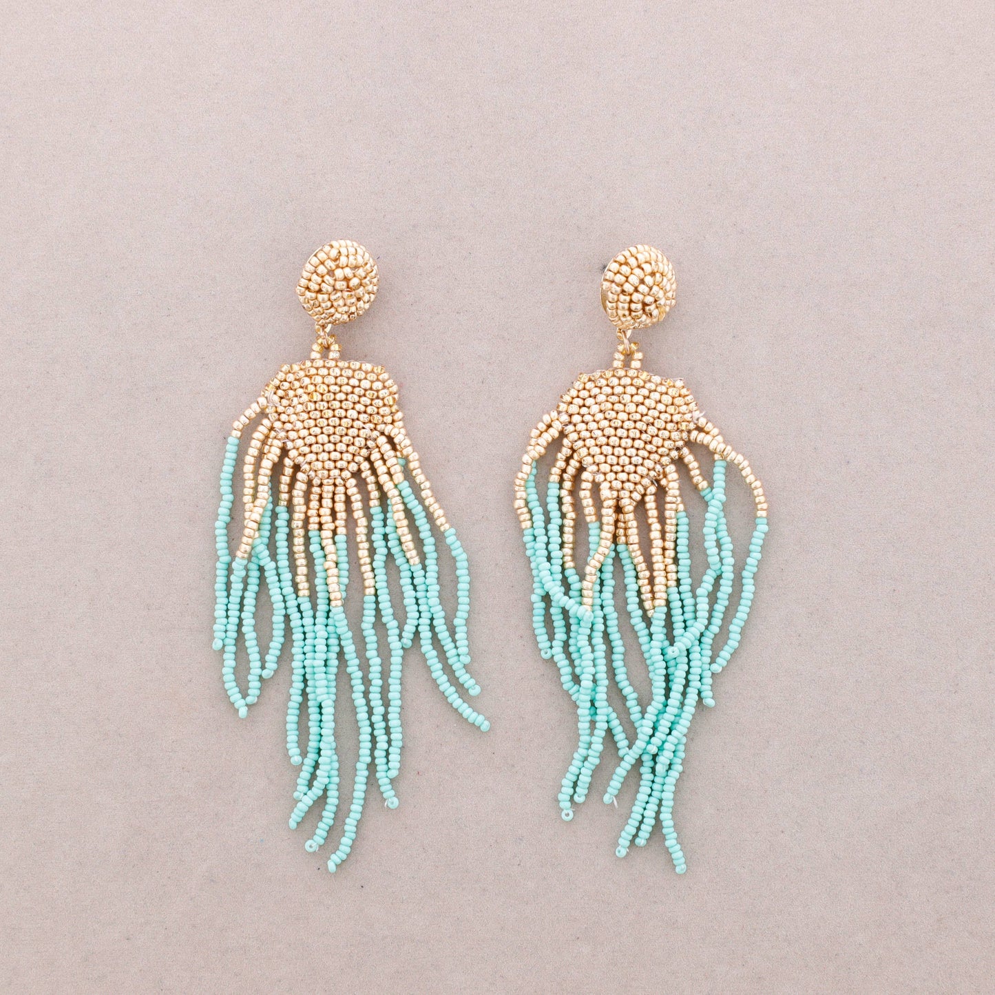 Ethnische Ohrringe Perlen: Fuchsie