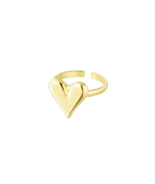 Ring mit Herz aus Edelstahl, 14k vergoldet