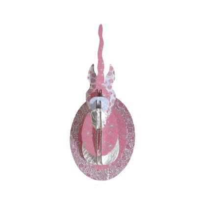 Einhorn-Trophäe aus Pappe, rosa Dekoration : Rosa